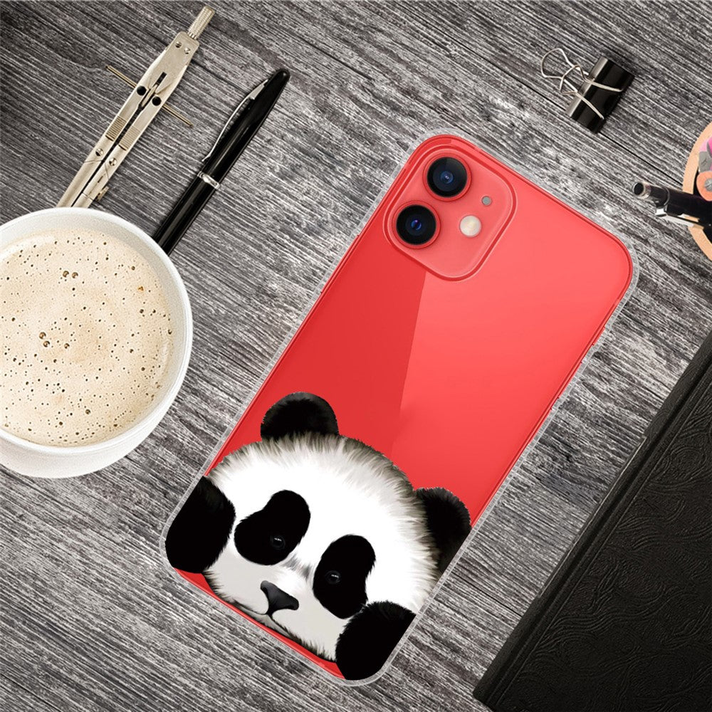 iPhone 13 Mini TPU Cover Clear Slim Slim Shockproof Soft Flexible Back Cute Panda – Transparent - produktbillede 4