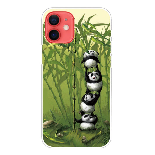 iPhone 13 Mini TPU Cover Ultra Thin Soft Rubber Protector Shockproof Bumper Pandas Eating Bamboo – Transparent - produktbillede 1