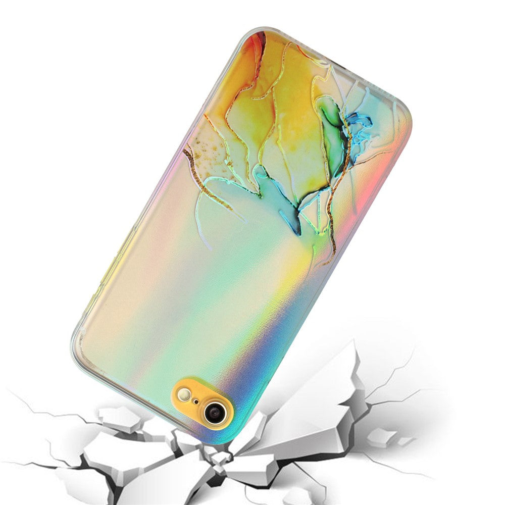 iPhone 7/8/SE/22 Cover Marble Bling – Orange - produktbillede 3