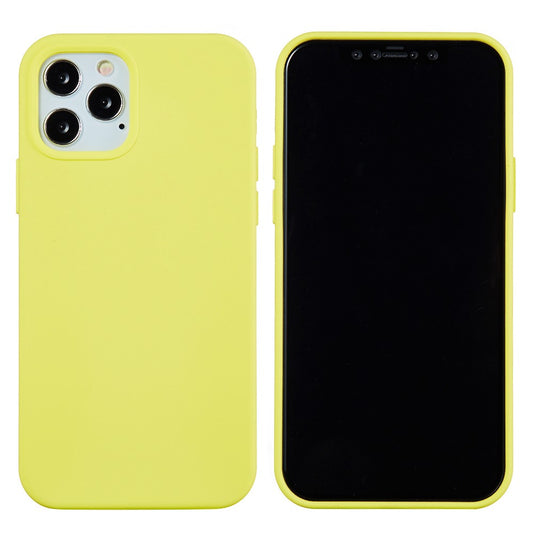 iPhone 13 Pro Max Silicone Cover Liquid Solid Color – Gul - produktbillede 1