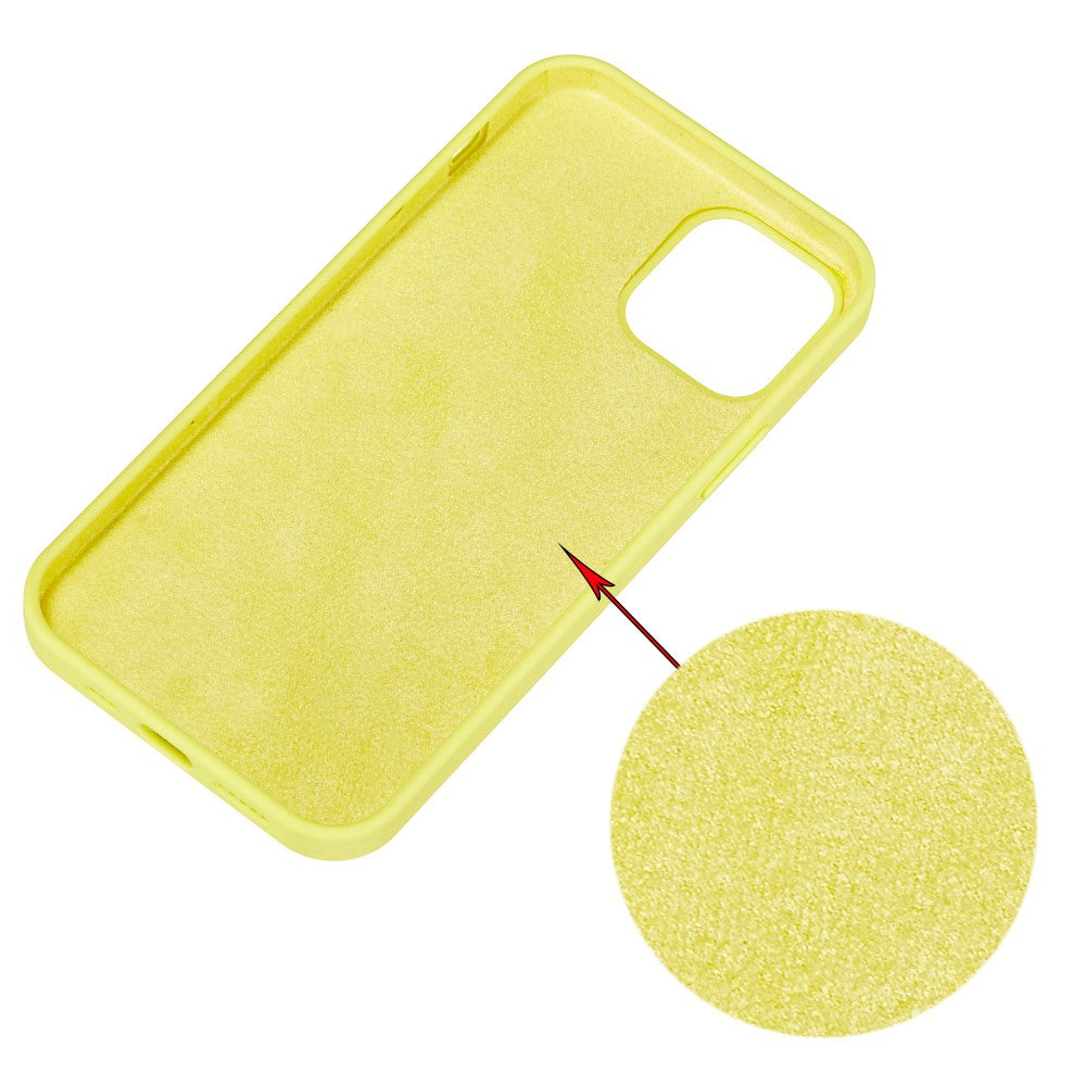 iPhone 13 Pro Max Silicone Cover Liquid Solid Color – Gul - produktbillede 2