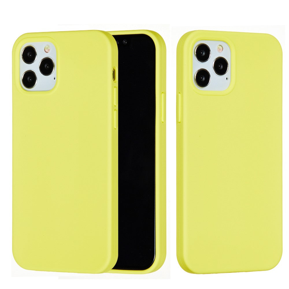 iPhone 13 Pro Max Silicone Cover Liquid Solid Color – Gul - produktbillede 5