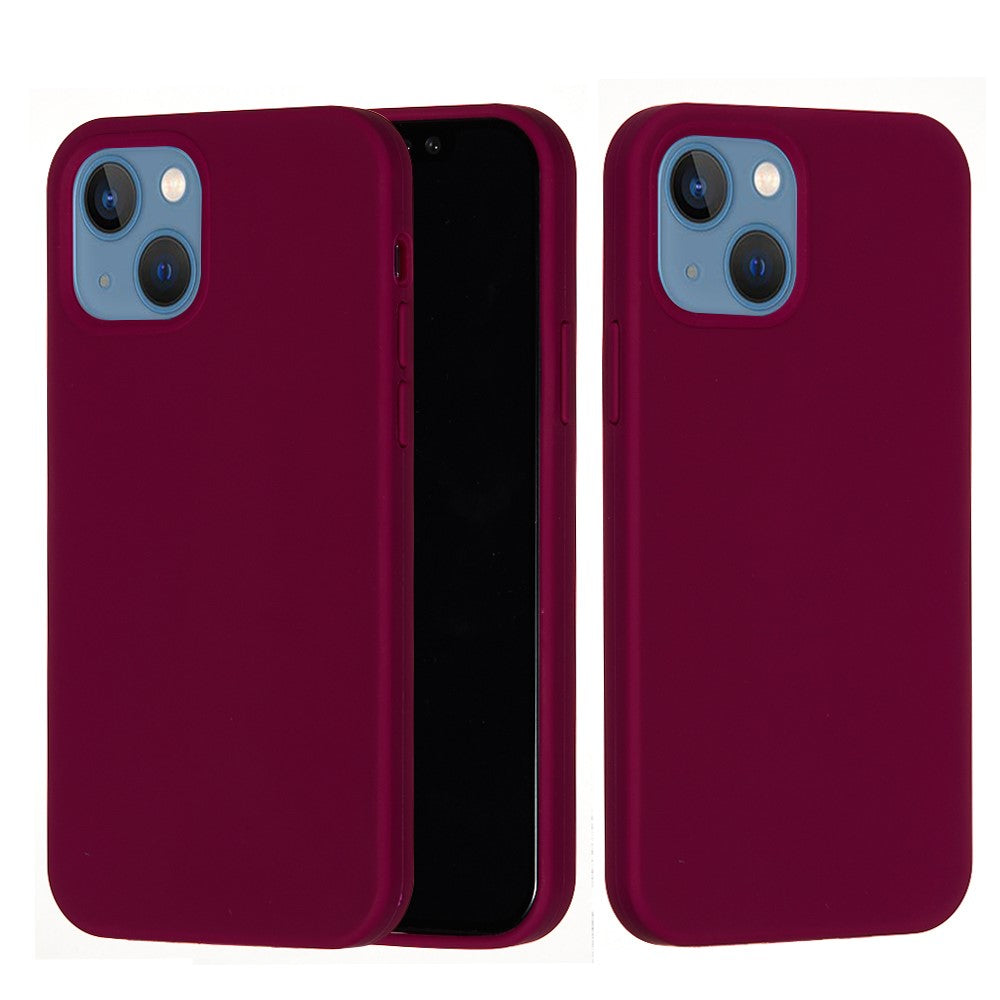 iPhone 13 Silicone Cover Liquid Well Protected Anti scratch Back Wine – Rød