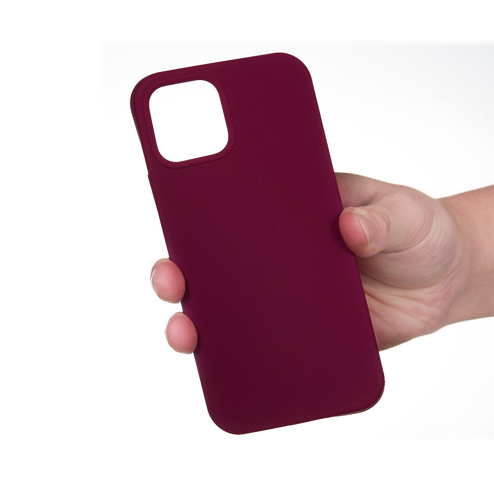 iPhone 13 Silicone Cover Liquid Well Protected Anti scratch Back Wine – Rød