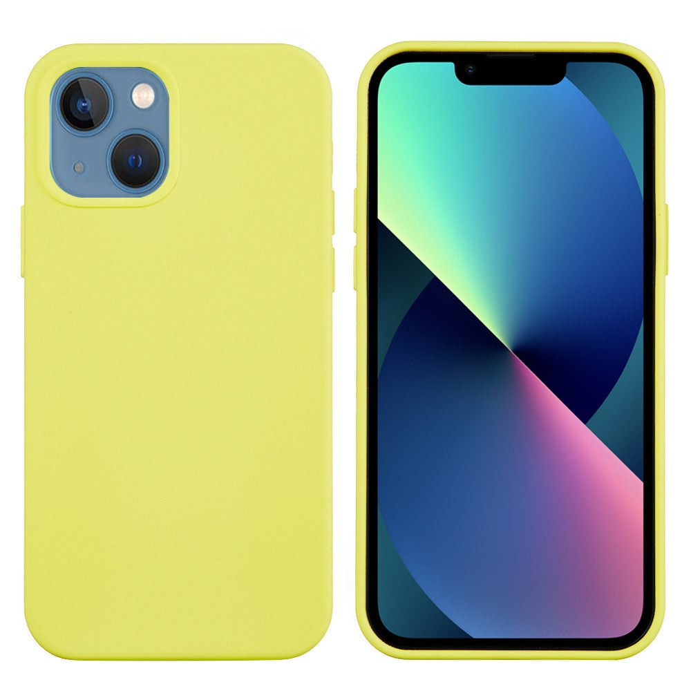 iPhone 13 Mini Silicone Cover Liquid Back – Gul - produktbillede 1