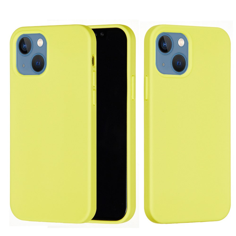 iPhone 13 Mini Silicone Cover Liquid Back – Gul - produktbillede 2