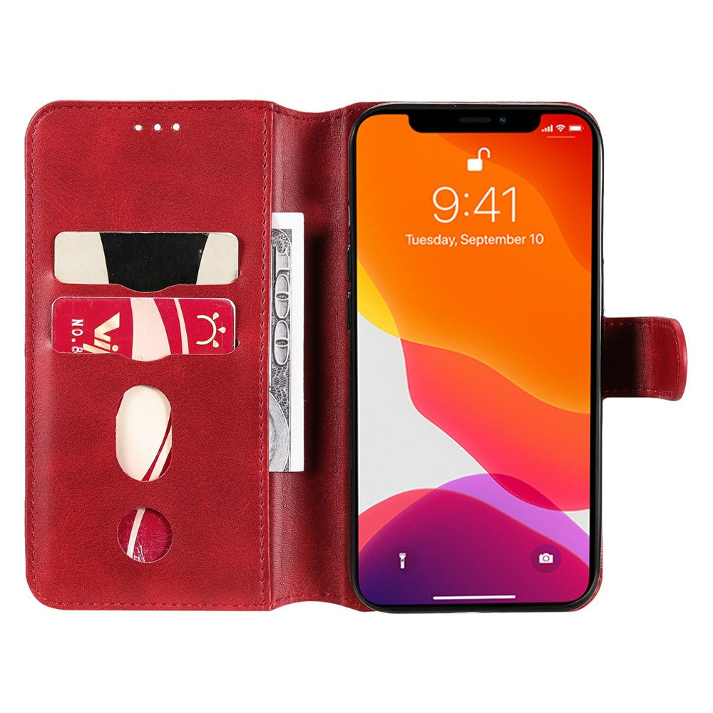 iPhone 13 Pro Læder Wallet Flip Cover Drop proof Folio – Rød - produktbillede 10