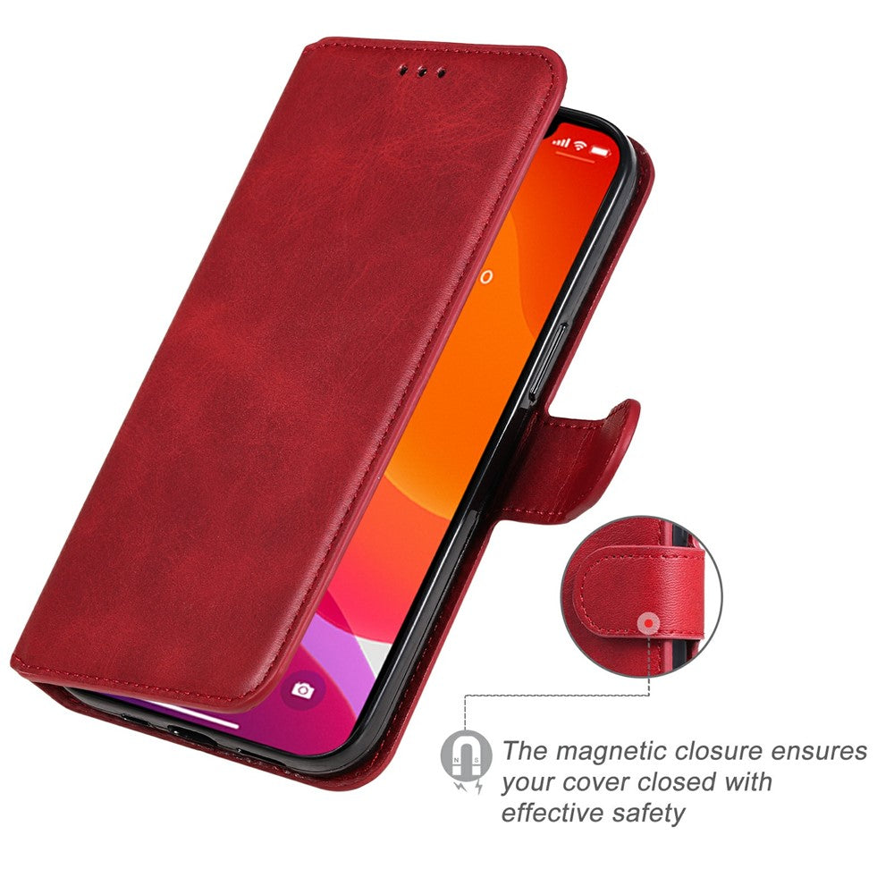 iPhone 13 Pro Læder Wallet Flip Cover Drop proof Folio – Rød - produktbillede 2