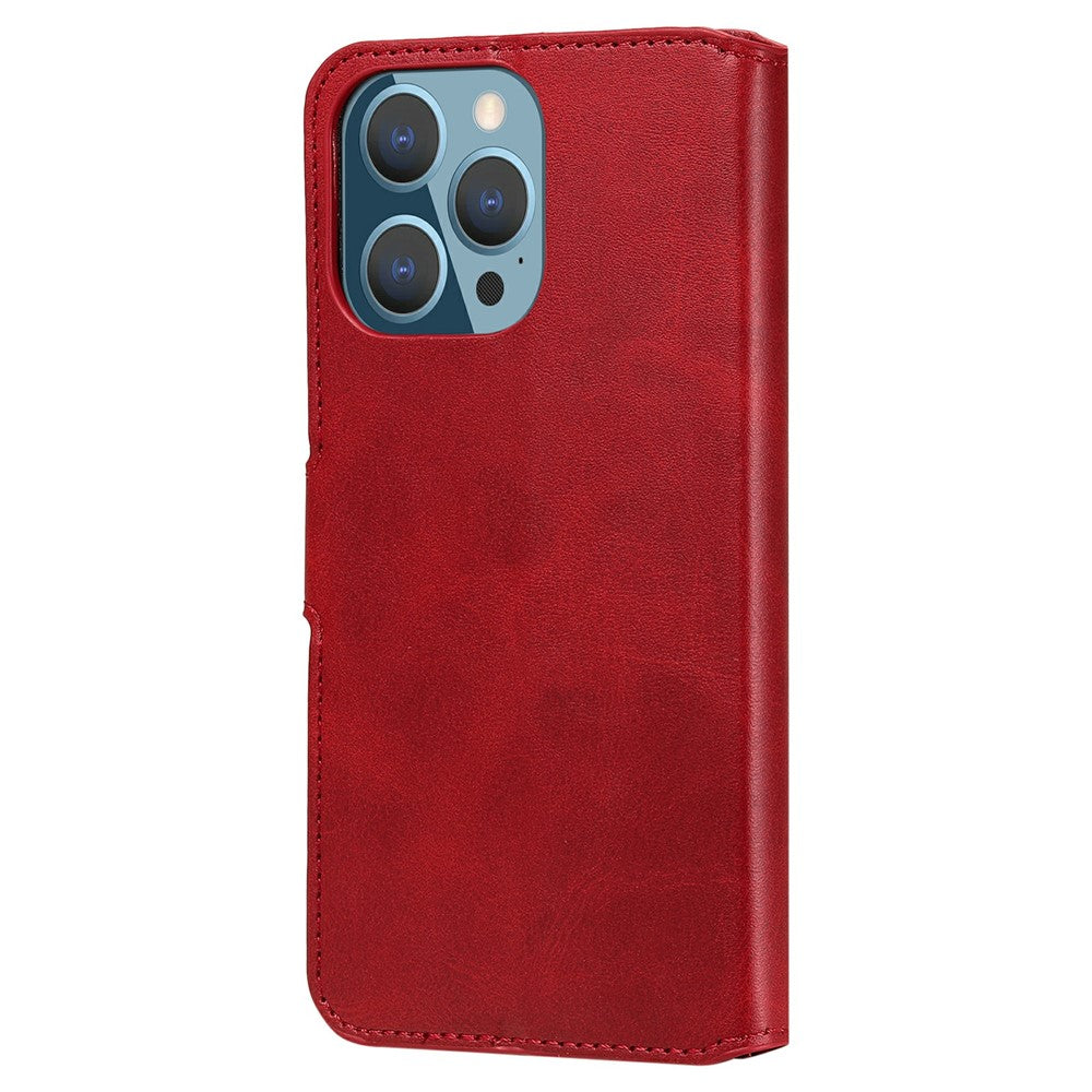 iPhone 13 Pro Læder Wallet Flip Cover Drop proof Folio – Rød - produktbillede 7