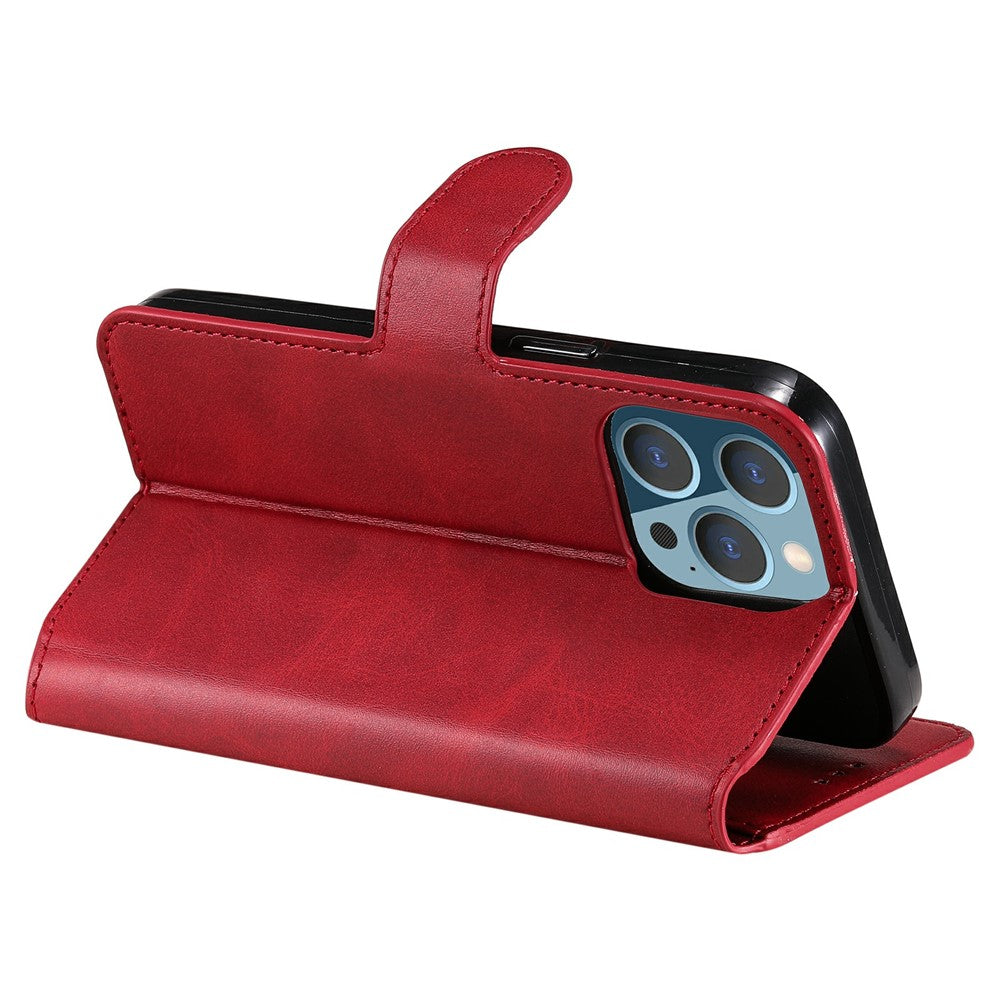 iPhone 13 Pro Læder Wallet Flip Cover Drop proof Folio – Rød - produktbillede 8