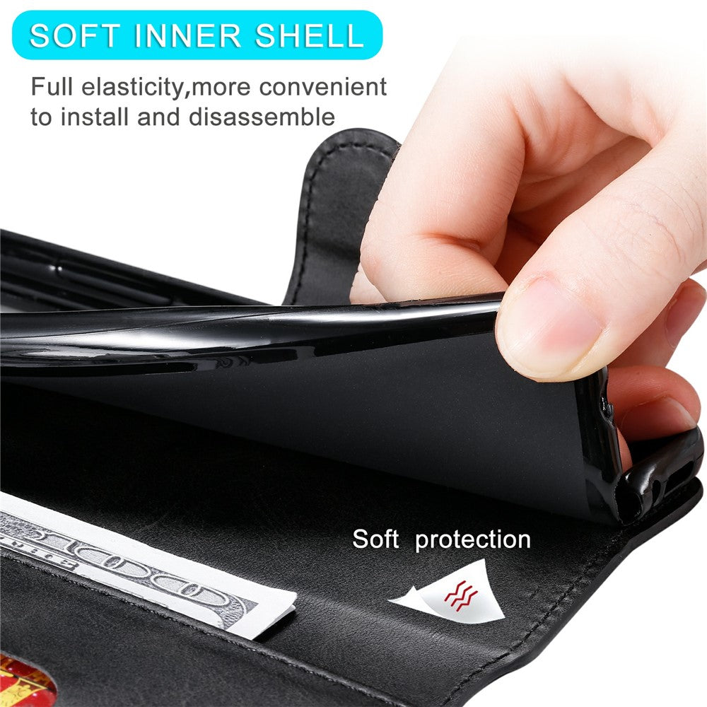 iPhone 13 Pro Læder Wallet Flip Cover Drop proof Folio Mag 61 – Sort
