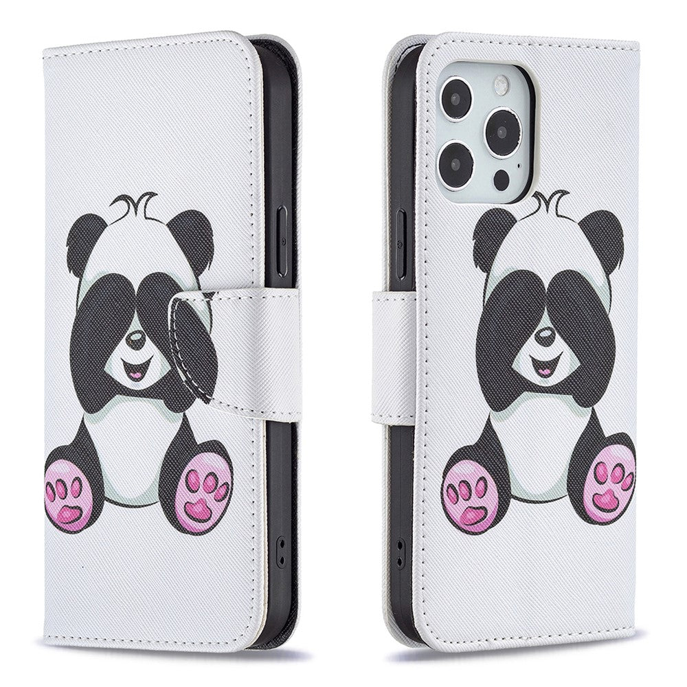 iPhone 13 Pro PU Wallet Flip Cover Magnetic Panda - produktbillede 1