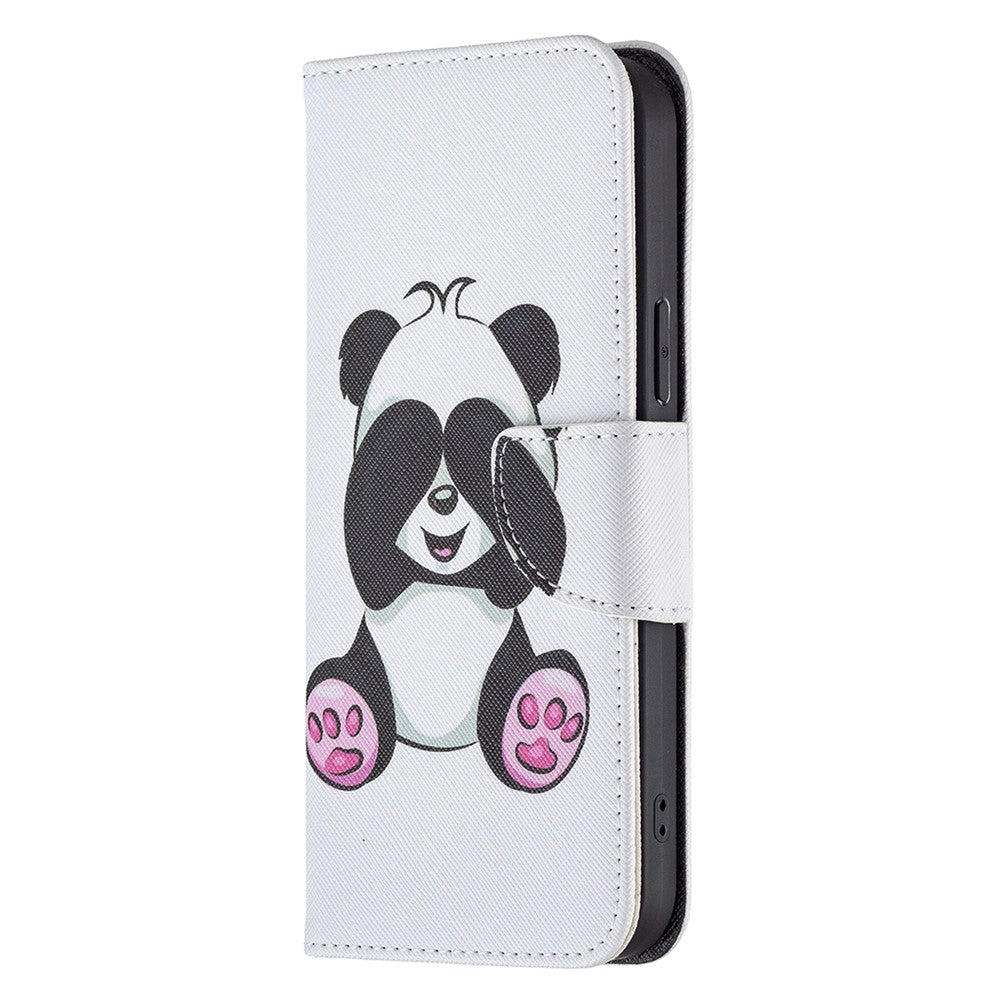 iPhone 13 Pro PU Wallet Flip Cover Magnetic Panda - produktbillede 2