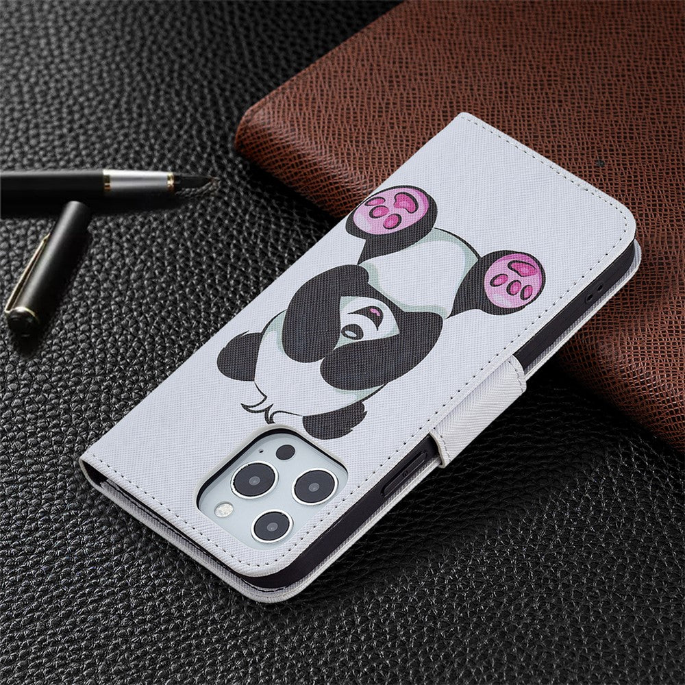 iPhone 13 Pro PU Wallet Flip Cover Magnetic Panda - produktbillede 7