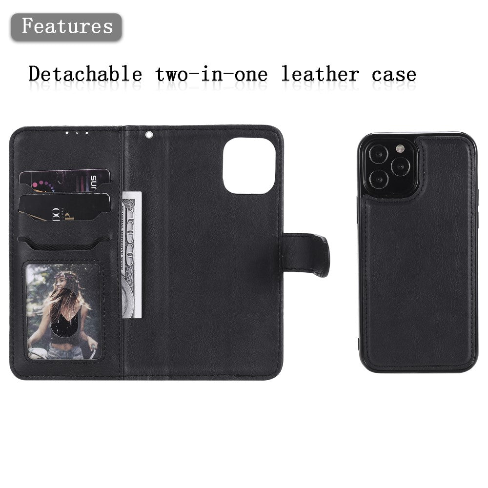 iPhone 12 / 12 Pro Wallet Flip Cover 2 i 1 Magnet – Sort