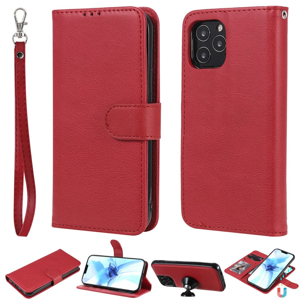 iPhone 12/12 Pro Wallet Flip Cover 2 i 1 Magnet Cover – Rød