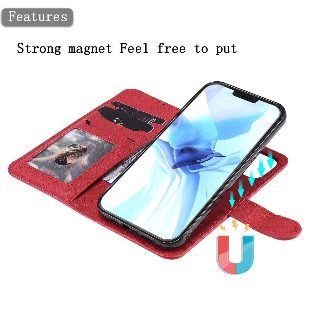 iPhone 12/12 Pro Wallet Flip Cover 2 i 1 Magnet Cover – Rød