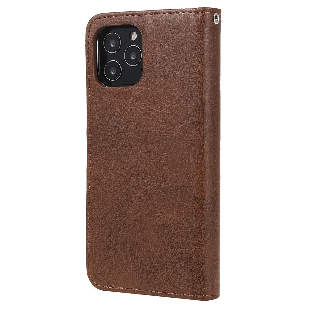 iPhone 12/12 Pro Wallet Flip Cover 2 i 1 Magnet Cover – Brun - produktbillede 9
