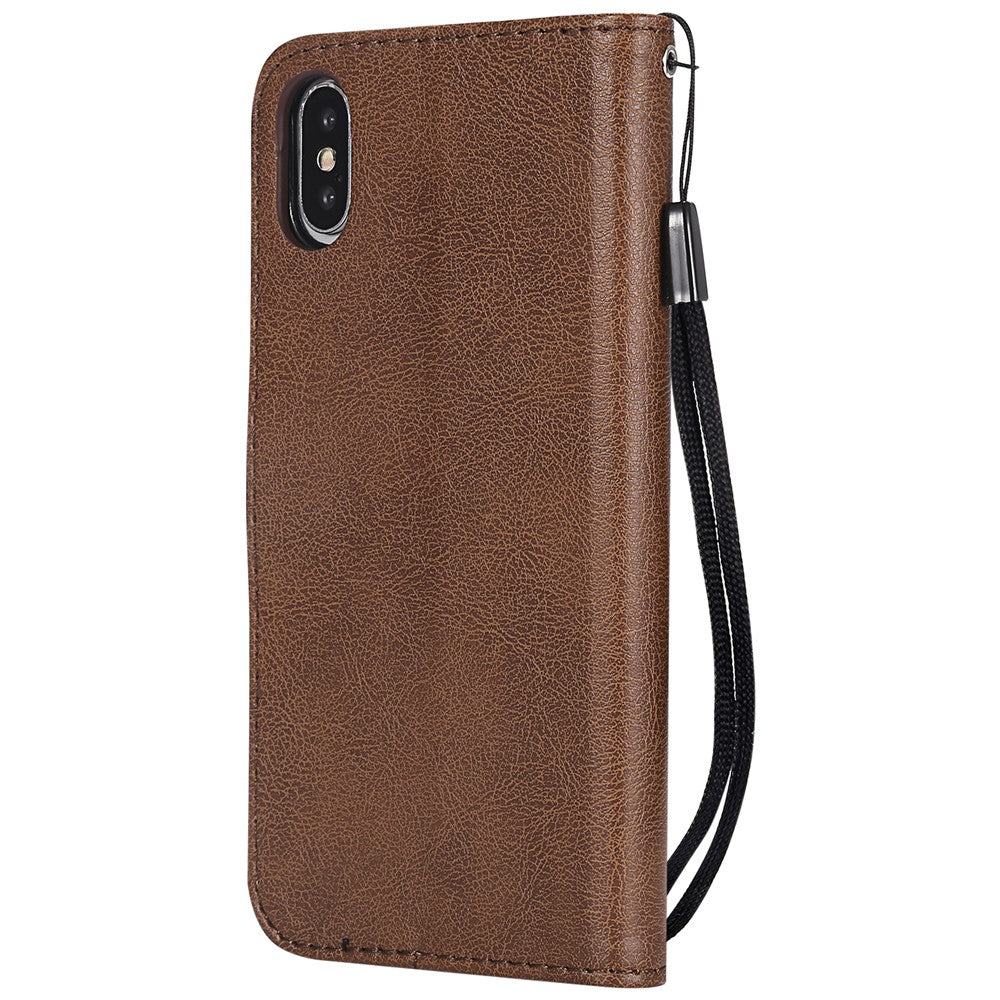 iPhone X/XS Wallet Flip Cover 2 i 1 – Brun - produktbillede 3