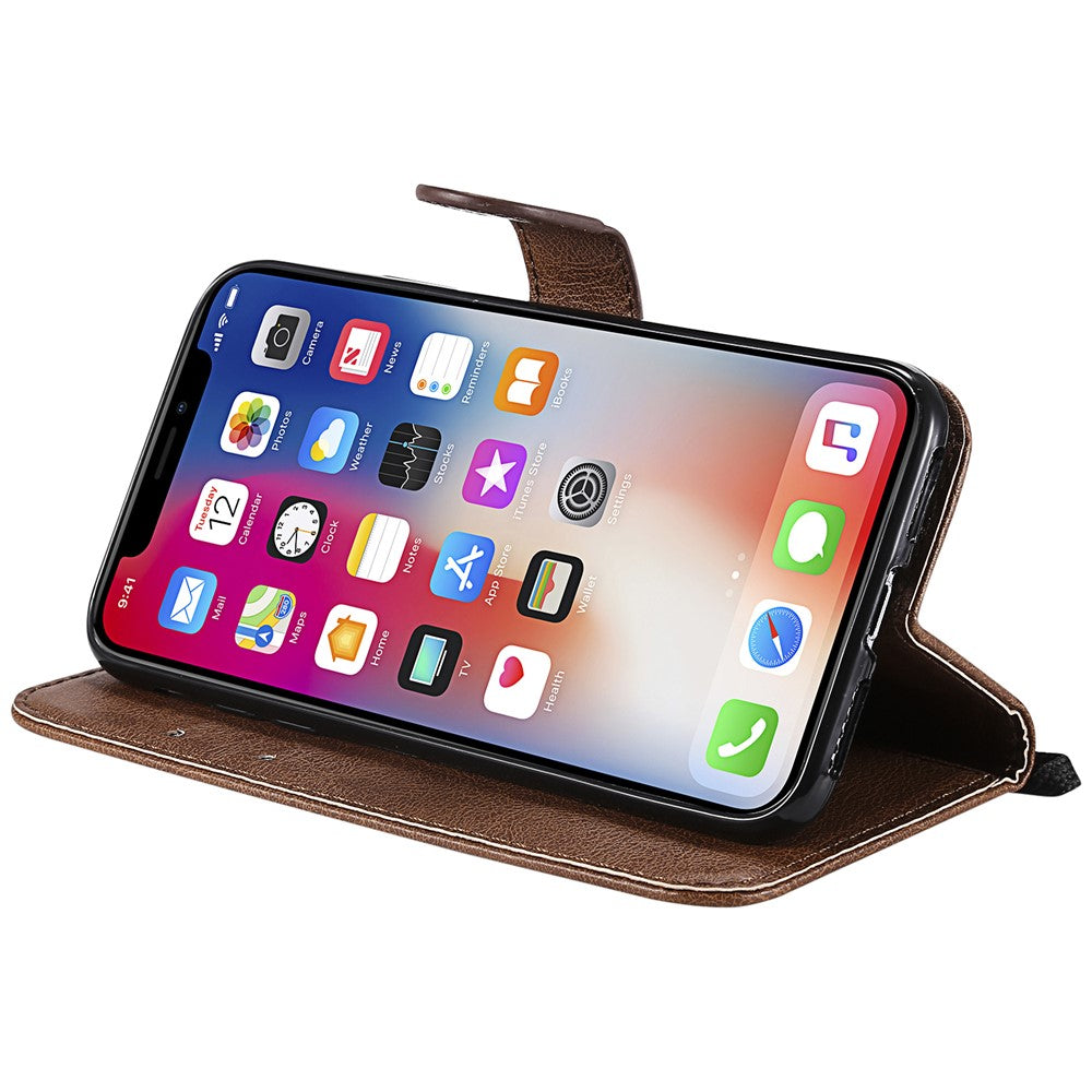 iPhone X/XS Wallet Flip Cover 2 i 1 – Brun - produktbillede 6