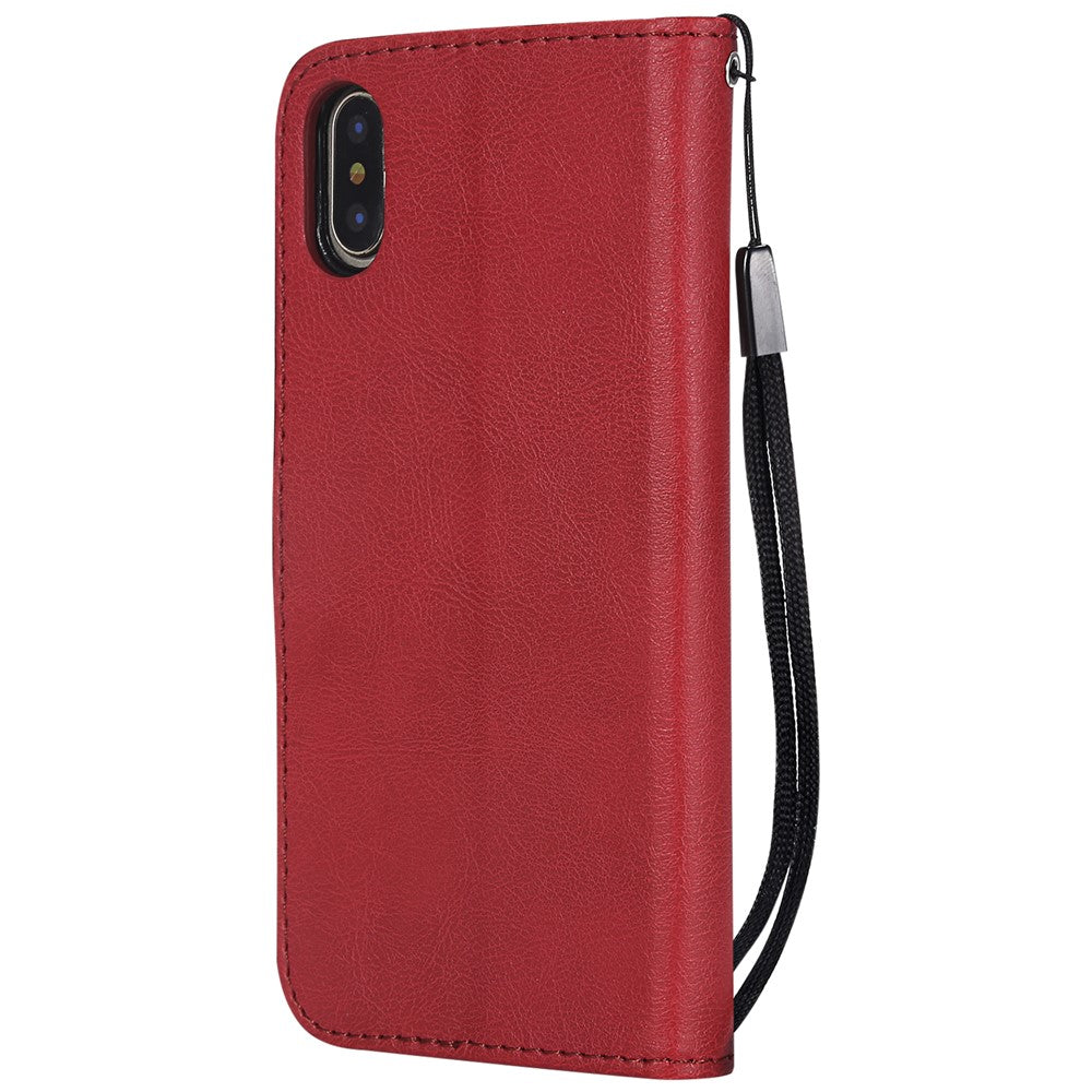 iPhone X/XS Wallet Flip Cover 2 i 1 – Rød - produktbillede 3