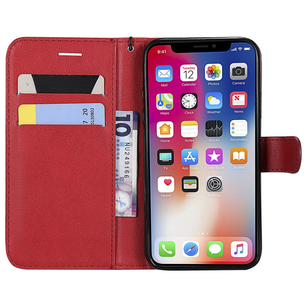 iPhone X/XS Wallet Flip Cover 2 i 1 – Rød - produktbillede 4