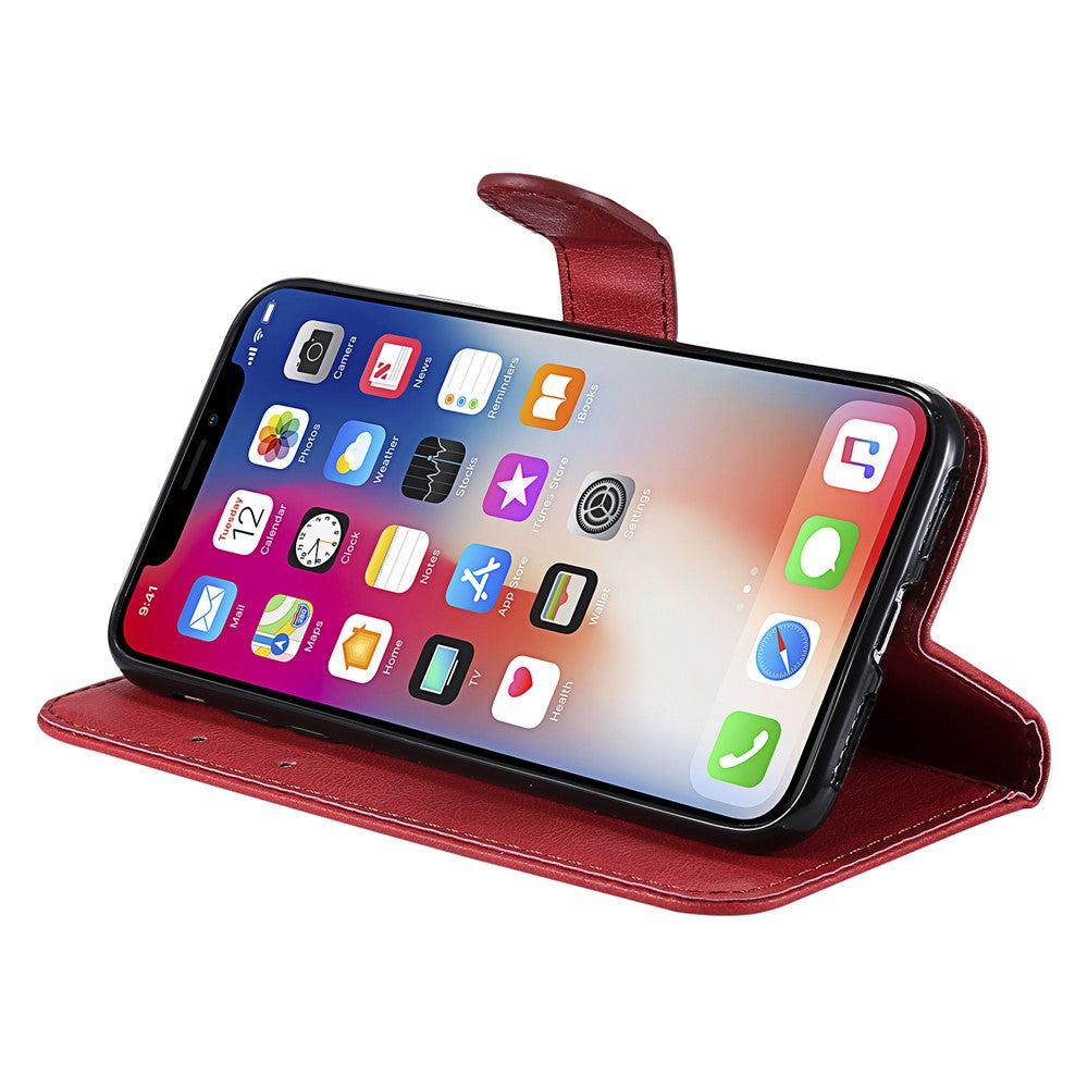 iPhone X/XS Wallet Flip Cover 2 i 1 – Rød - produktbillede 6