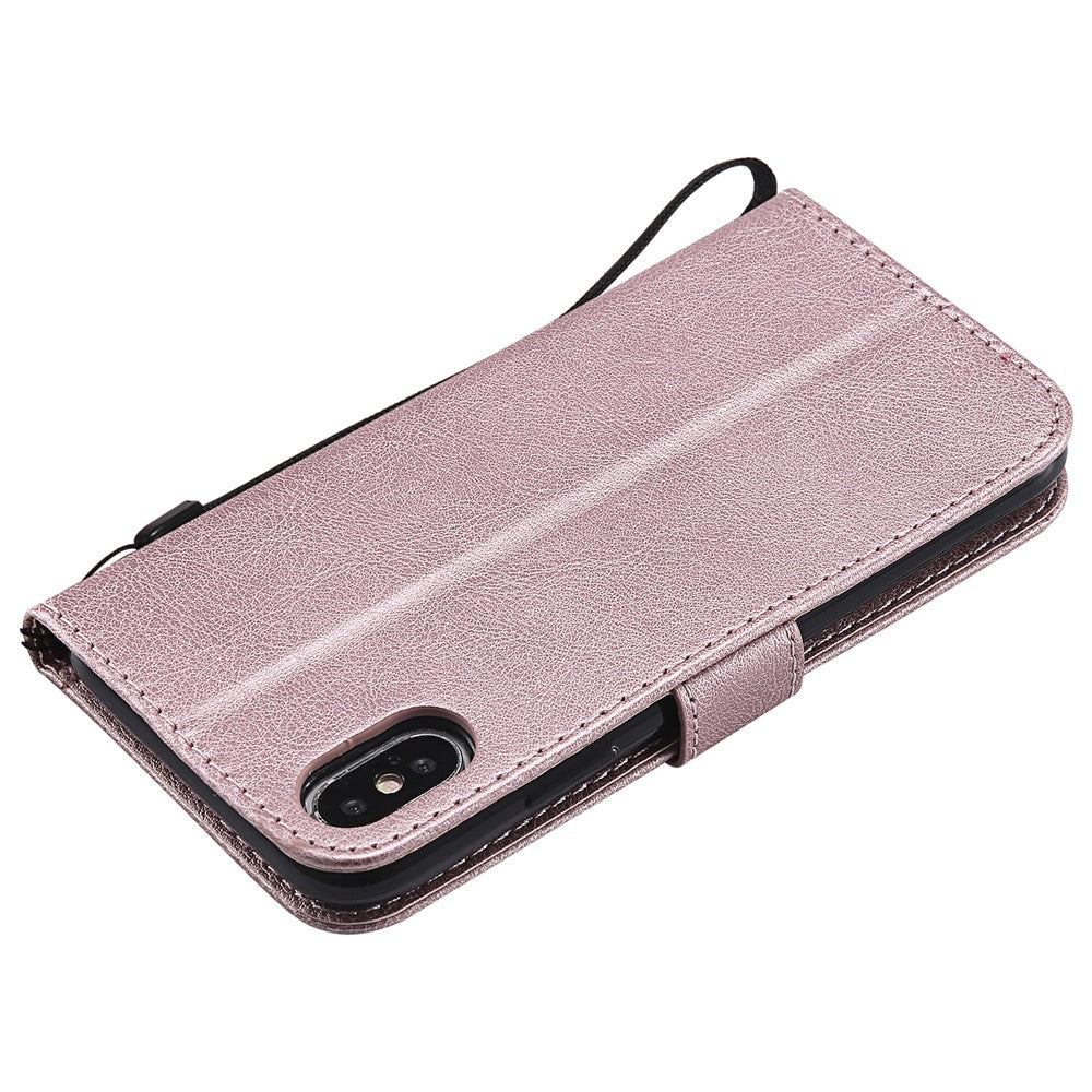iPhone X/XS Wallet Flip Cover 2 i 1 rose – Guld - produktbillede 10