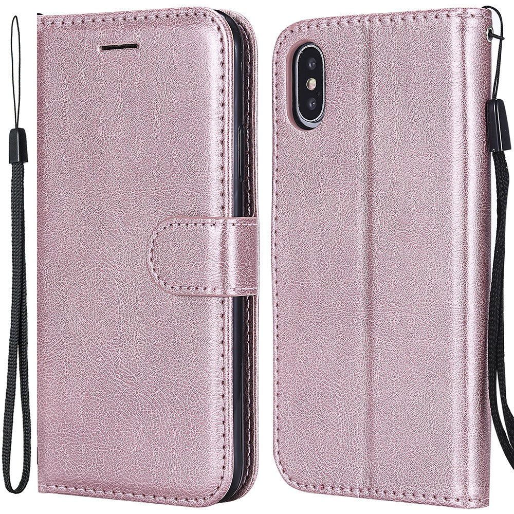 iPhone X/XS Wallet Flip Cover 2 i 1 rose – Guld - produktbillede 1