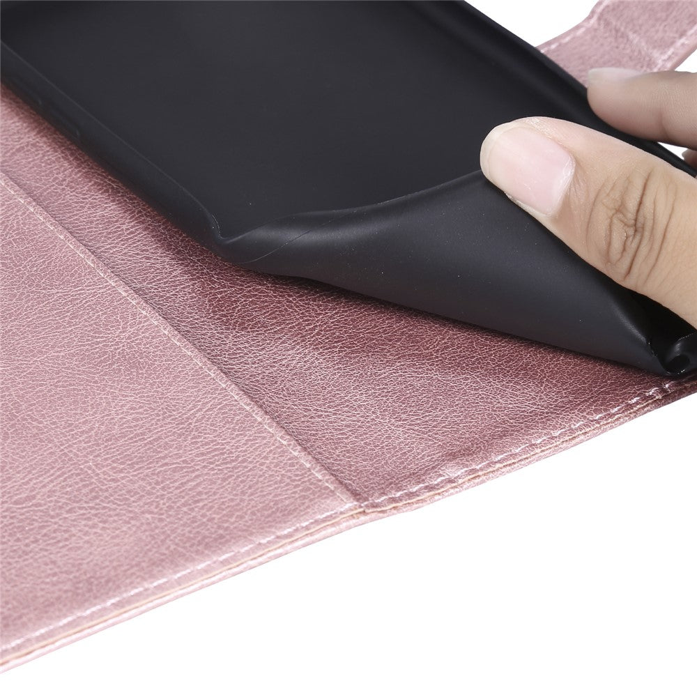 iPhone X/XS Wallet Flip Cover 2 i 1 rose – Guld - produktbillede 8