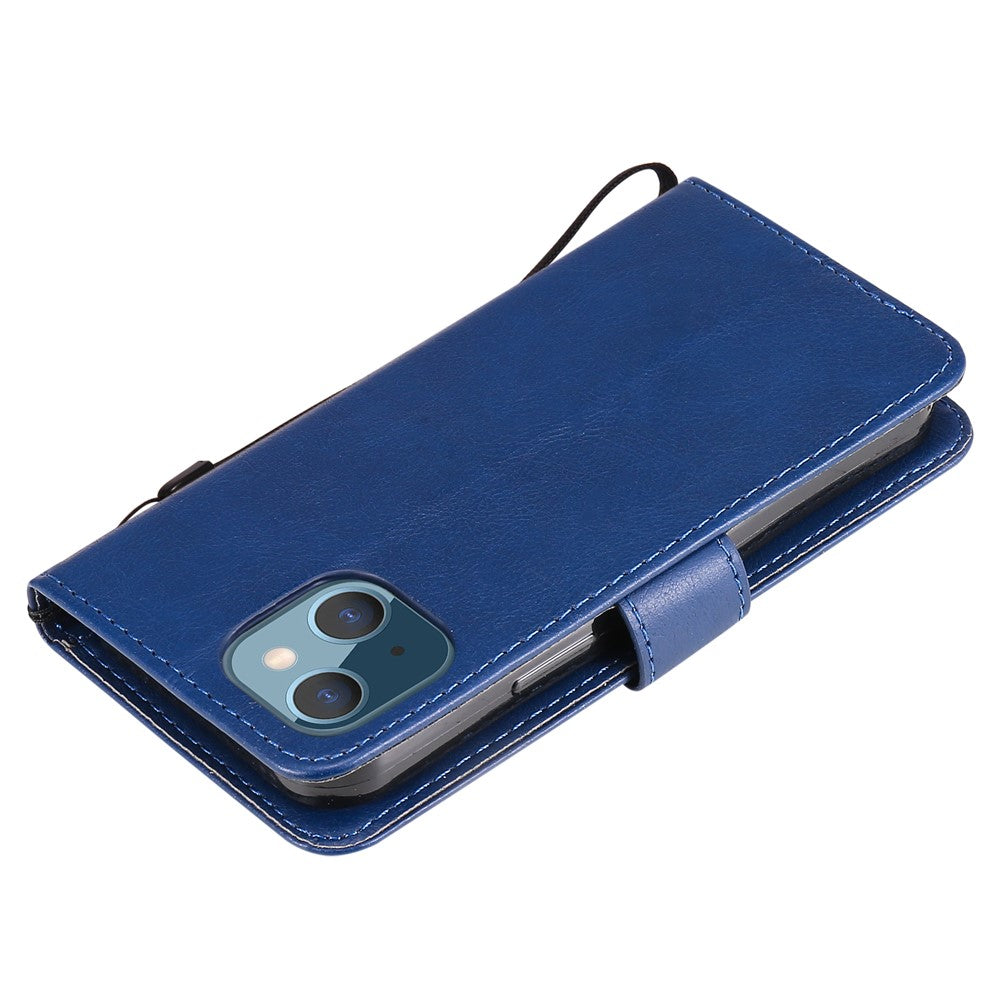iPhone 13 Mini TPU Wallet Flip Cover Stand Series 2 and Texture Full Protection – Blå