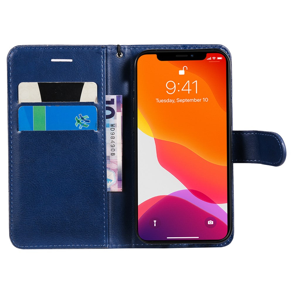 iPhone 13 Mini TPU Wallet Flip Cover Stand Series 2 and Texture Full Protection – Blå