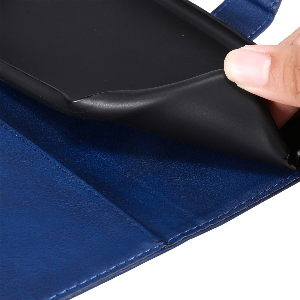 iPhone 13 Mini TPU Wallet Flip Cover Stand Series 2 and Texture Full Protection – Blå