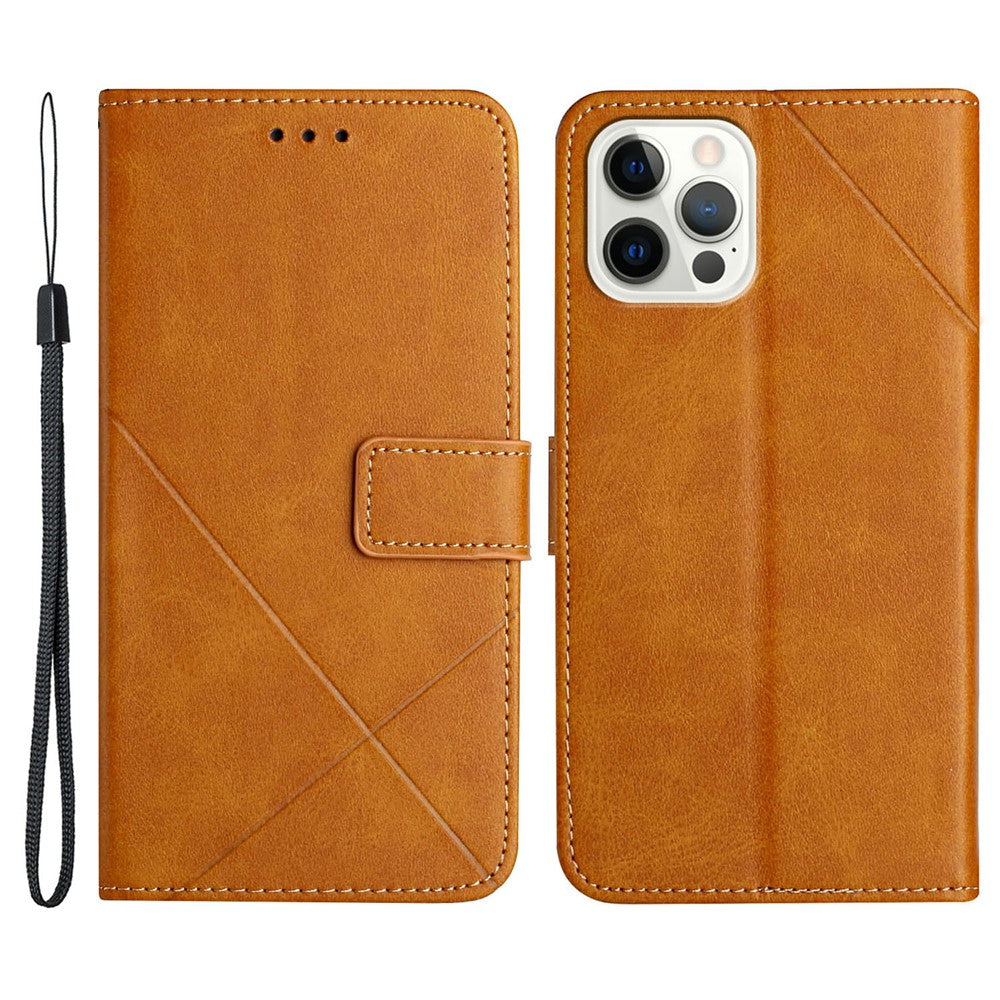 iPhone 13 Pro Wallet Flip Cover line – Brun - produktbillede 1