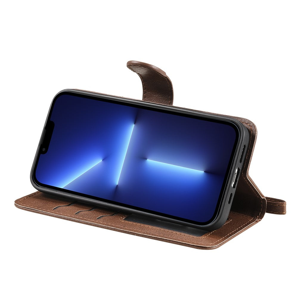 iPhone 13 Pro Max Læder Wallet Flip Cover 2 i 1 – Brun - produktbillede 5