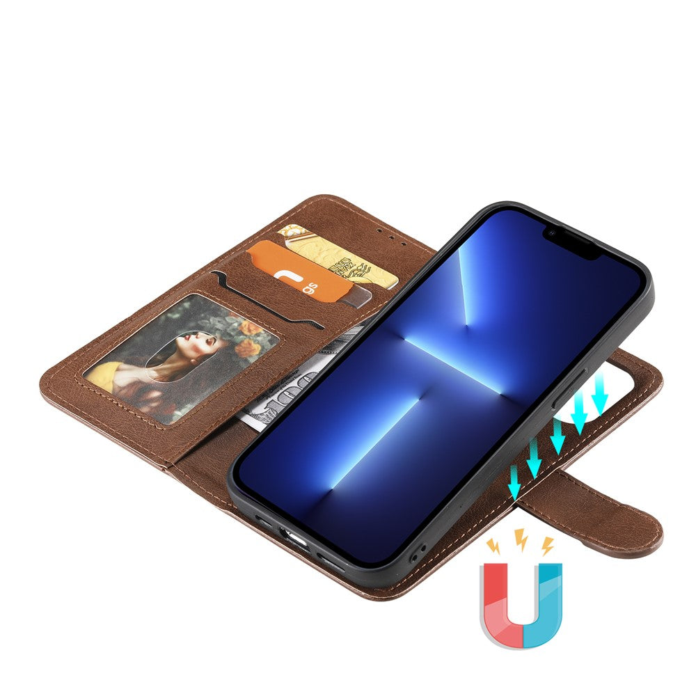 iPhone 13 Pro Max Læder Wallet Flip Cover 2 i 1 – Brun - produktbillede 6