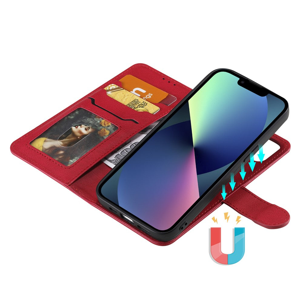 iPhone 13 Cover med kortholder 2i1 M/strop Aftagelig M/kortholder – Rød - produktbillede 5