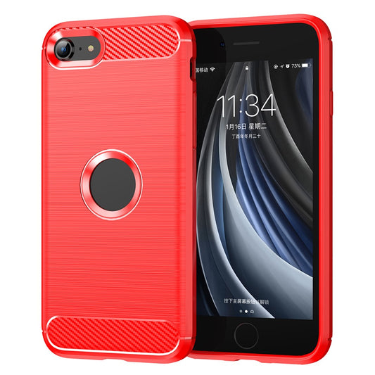 iPhone 7/8/SE Cover Carbon – Rød - produktbillede 1