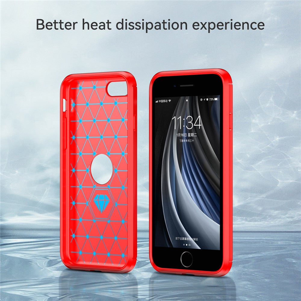 iPhone 7/8/SE Cover Carbon – Rød - produktbillede 6