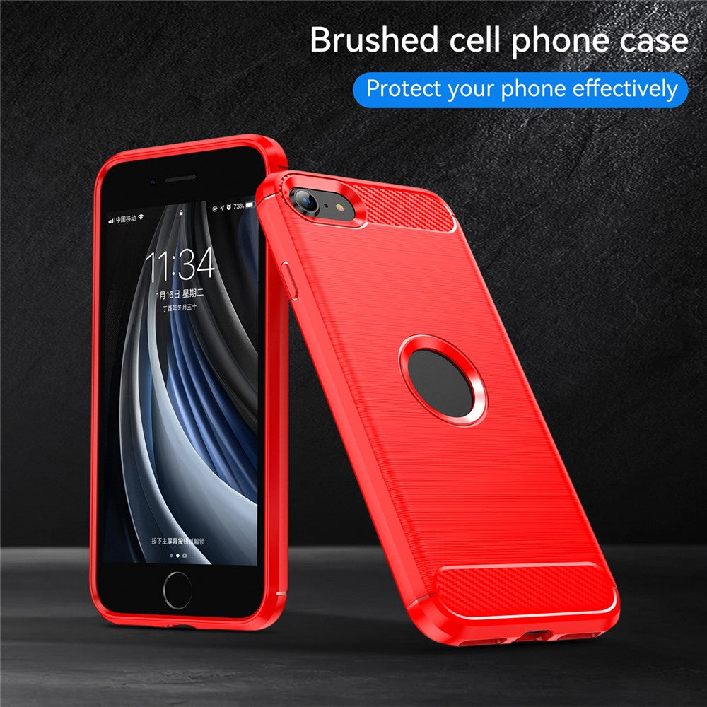 iPhone 7/8/SE Cover Carbon – Rød - produktbillede 7