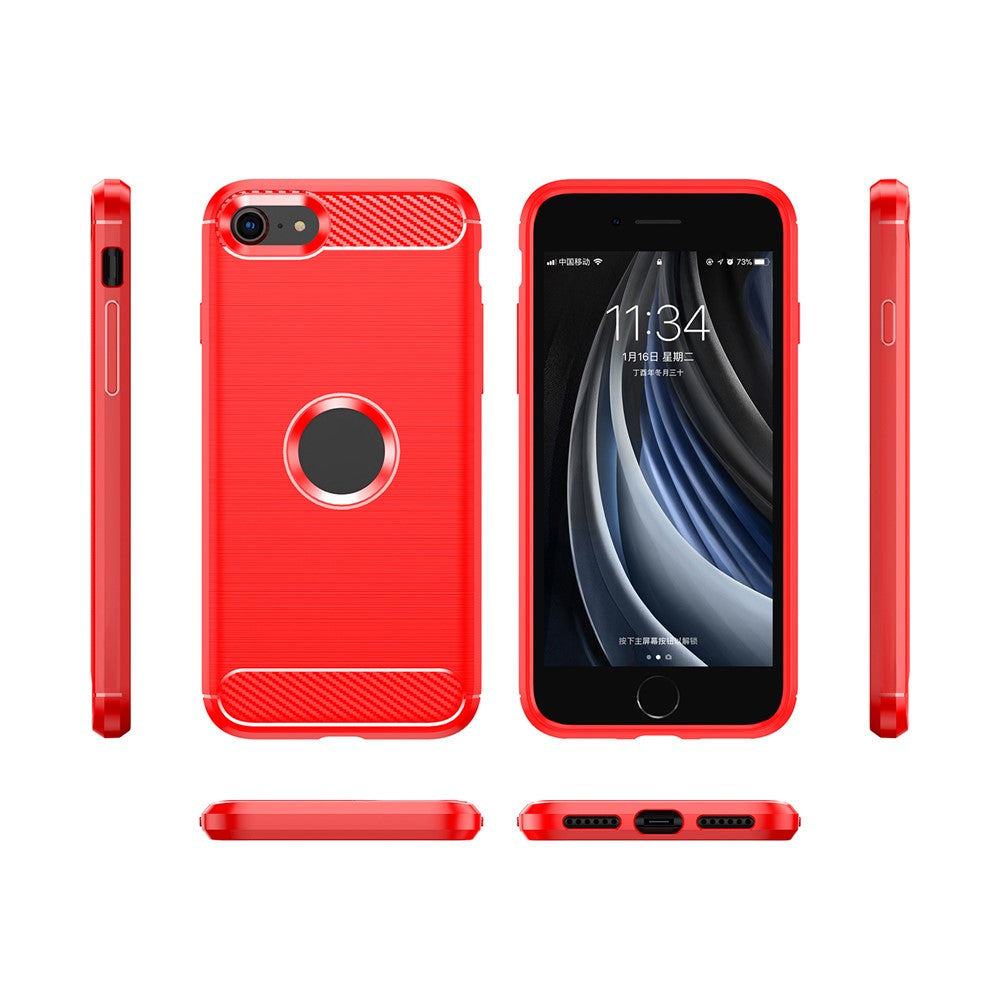 iPhone 7/8/SE Cover Carbon – Rød - produktbillede 9