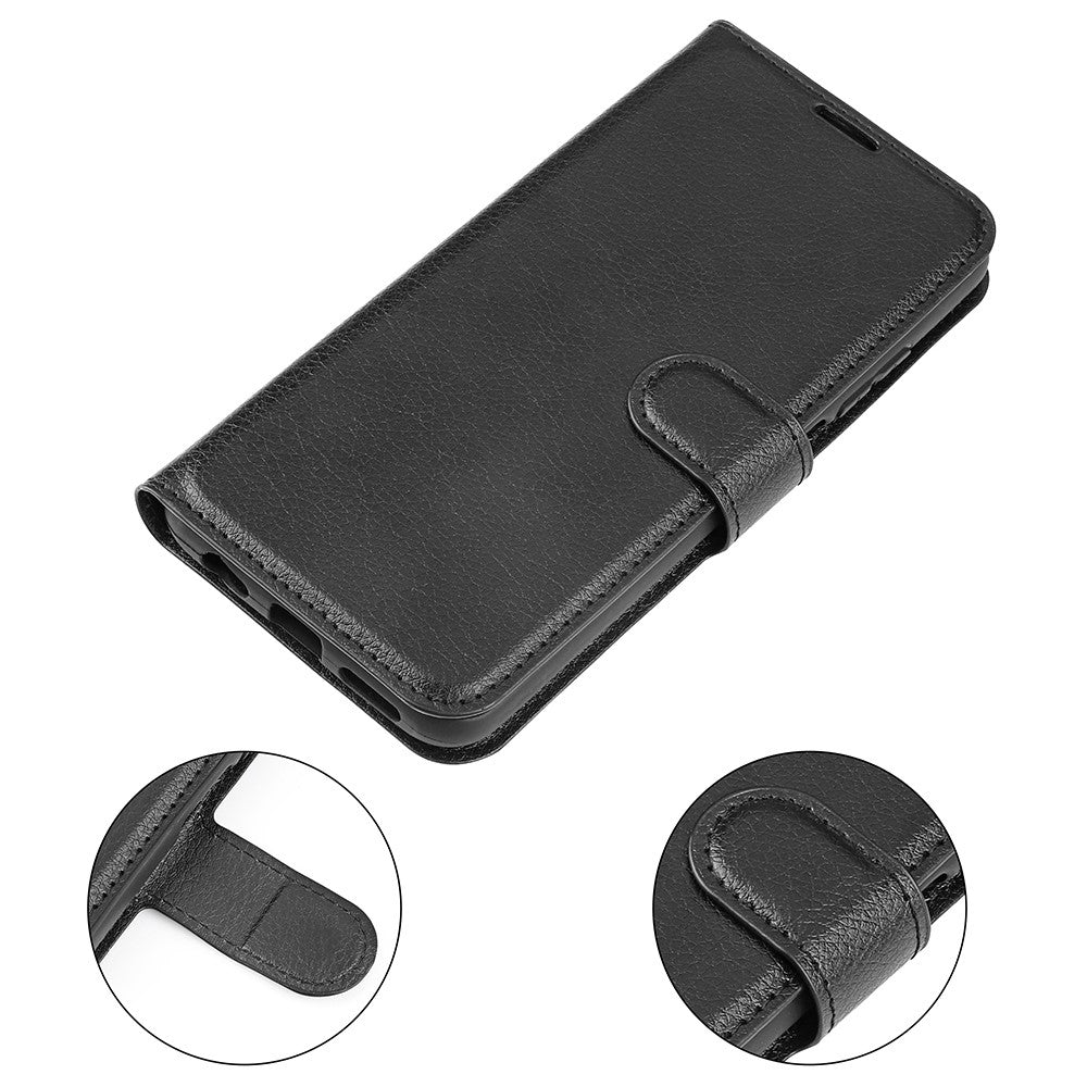 iPhone 14 Pro Max PU Wallet Flip Cover Stand Litchi Texture All Round Protection Magnetic – Sort - produktbillede 7