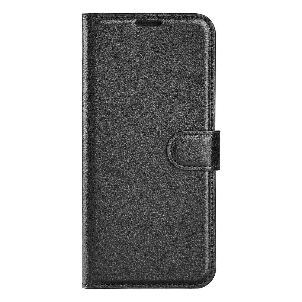 iPhone 14 Pro Max PU Wallet Flip Cover Stand Litchi Texture All Round Protection Magnetic – Sort - produktbillede 8