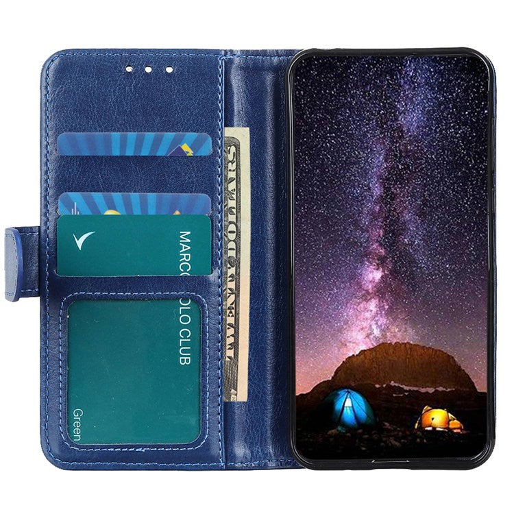 iPhone 14 Cover med kortholder M/3kort Og Magnetluk – Blå