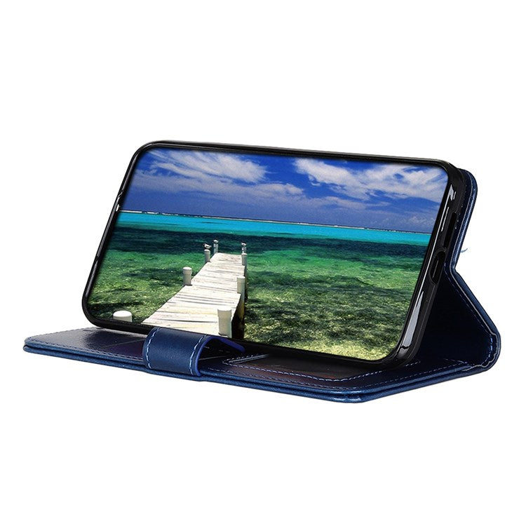 iPhone 14 Cover med kortholder M/3kort Og Magnetluk – Blå
