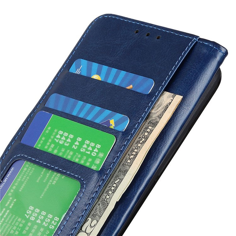 iPhone 14 Cover med kortholder M/3kort Og Magnetluk – Blå
