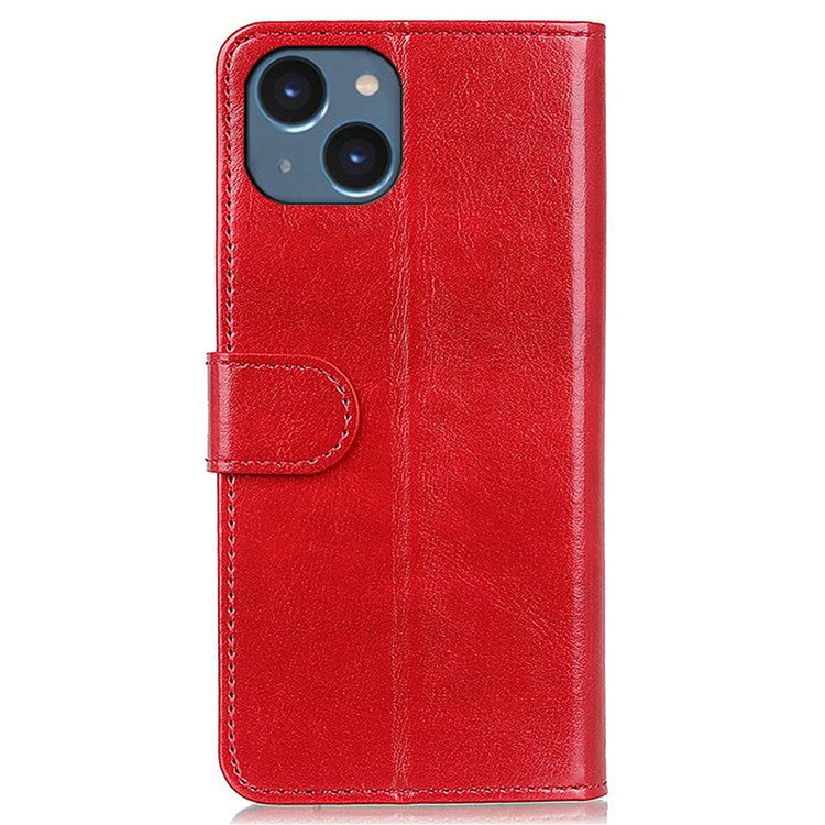iPhone 14 Cover med kortholder M/3kort Og Magnetluk – Rød