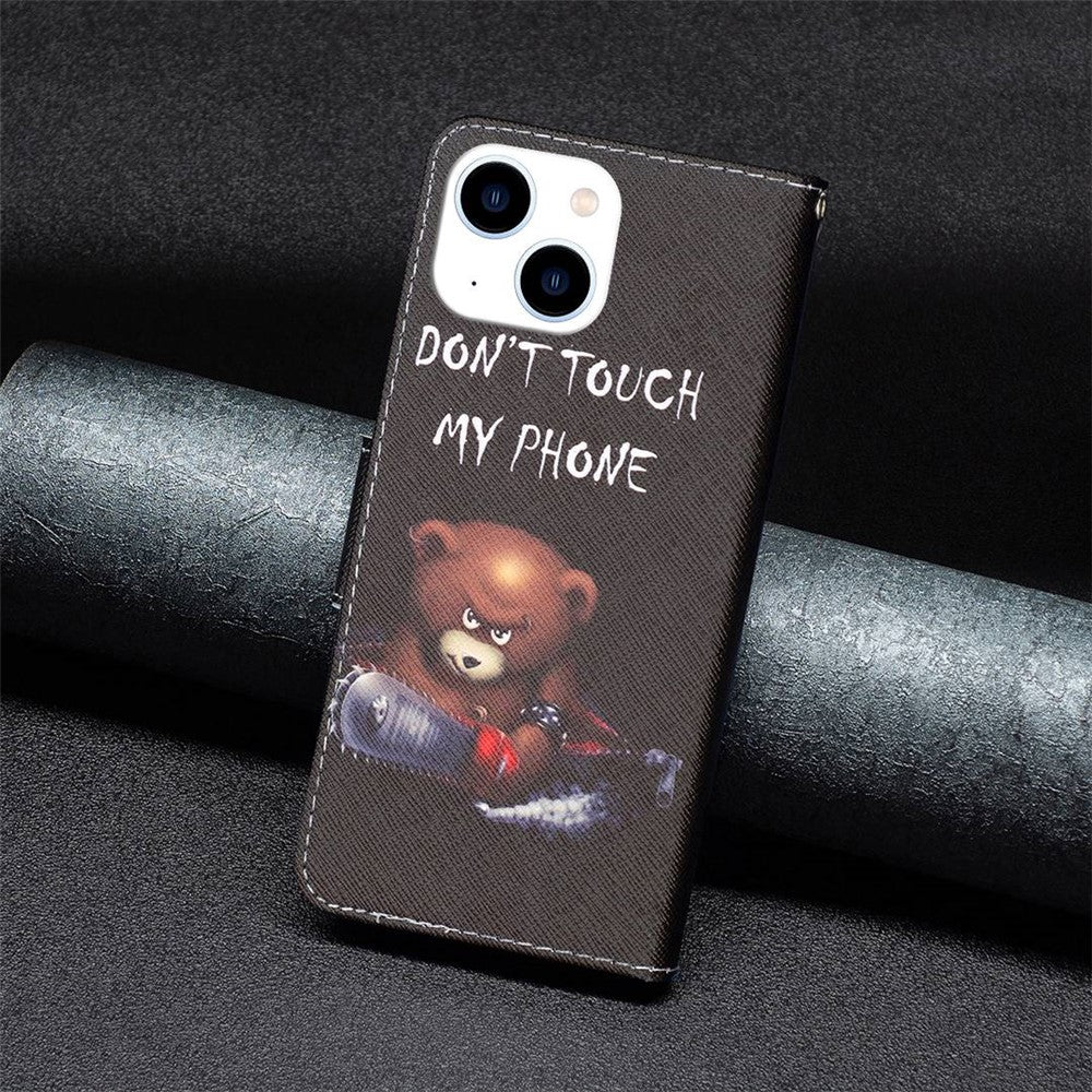 iPhone 14 TPU Wallet Flip Cover Stand BF Series 1 Viewing Folio Bear - produktbillede 5
