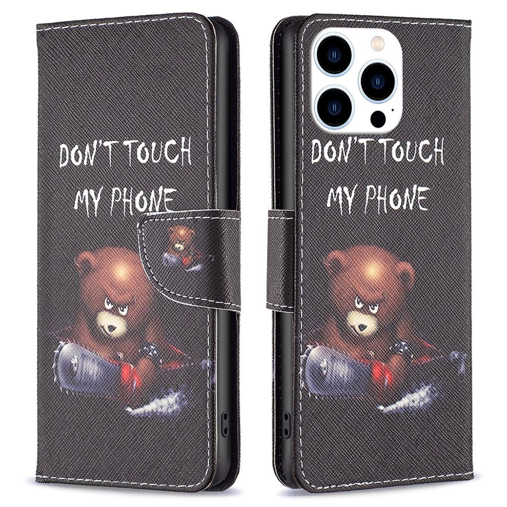 iPhone 14 Pro TPU Wallet Flip Cover Stand BF Series 1 Viewing Scratch Resistant Folio Bear - produktbillede 1