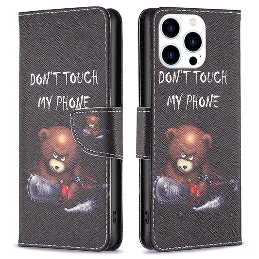 iPhone 14 Pro TPU Wallet Flip Cover Stand BF Series 1 Viewing Scratch Resistant Folio Bear - produktbillede 1